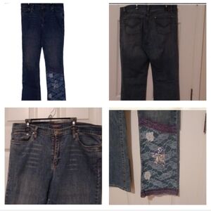 ^ Kate Landry Women's Blue Jeans with Lace Detail